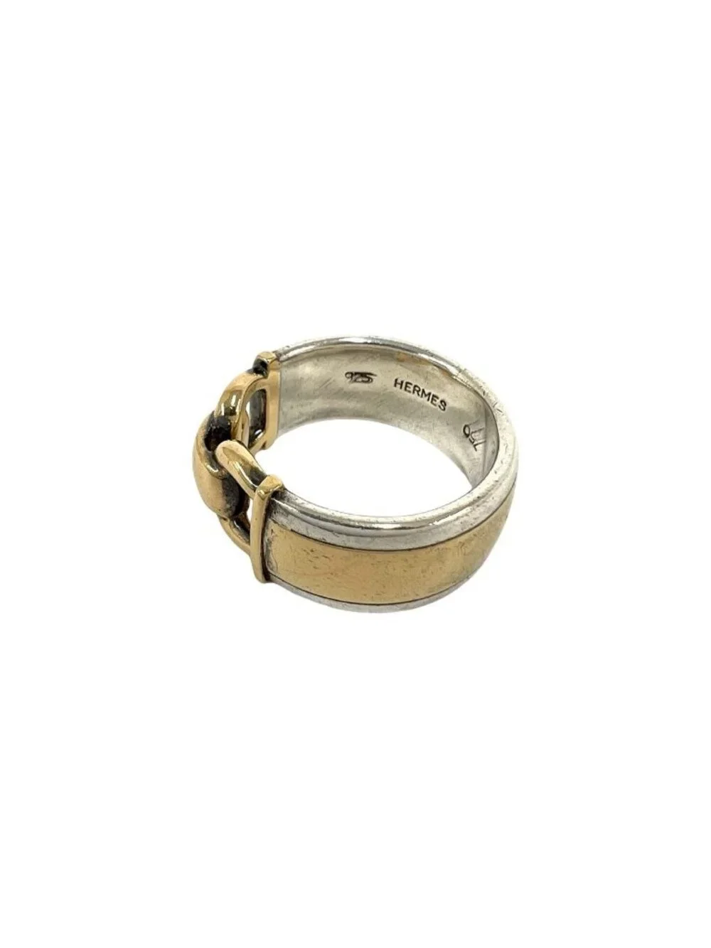 Hermes Box with Case Montevideo Ring 925 Sterling Silver Gold 18K